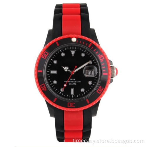 Colorful Plastic Case Silicone Quartz Gift Fashion Waterproof Watch